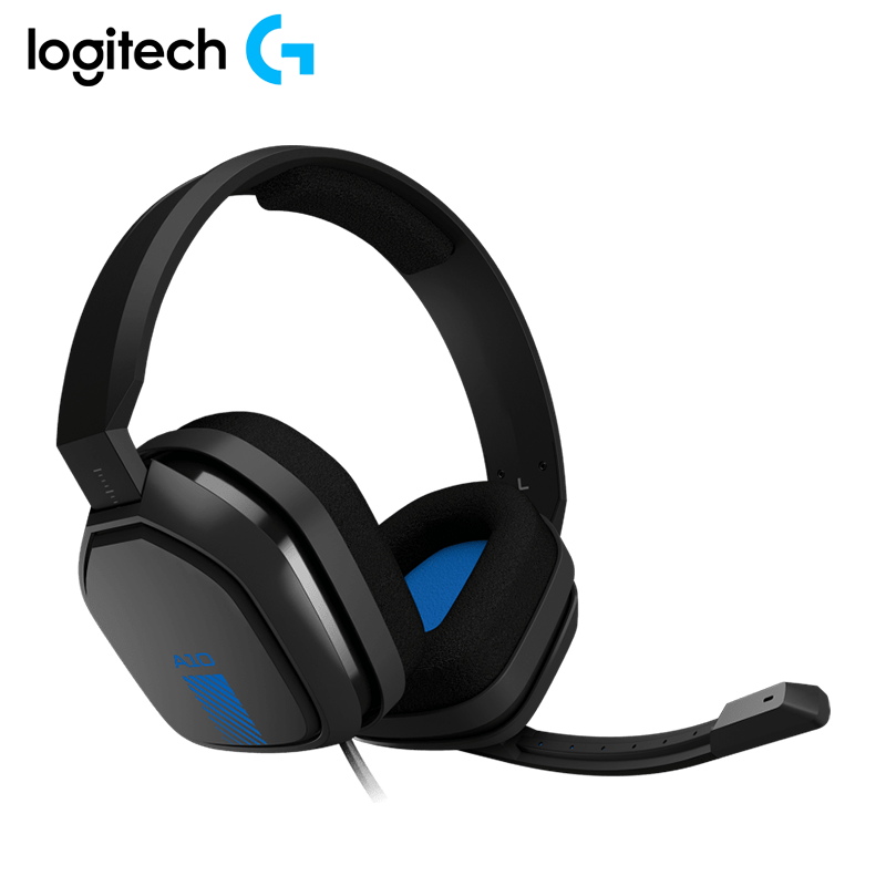 Audifono Logitech Astro A10 Gaming para PS4 Gris con Azul 939-001509