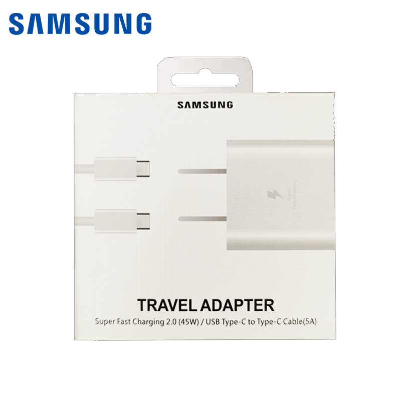 Kit Cargador Samsung  USB-C a USB-C 45W 5A Blanco (TA845)