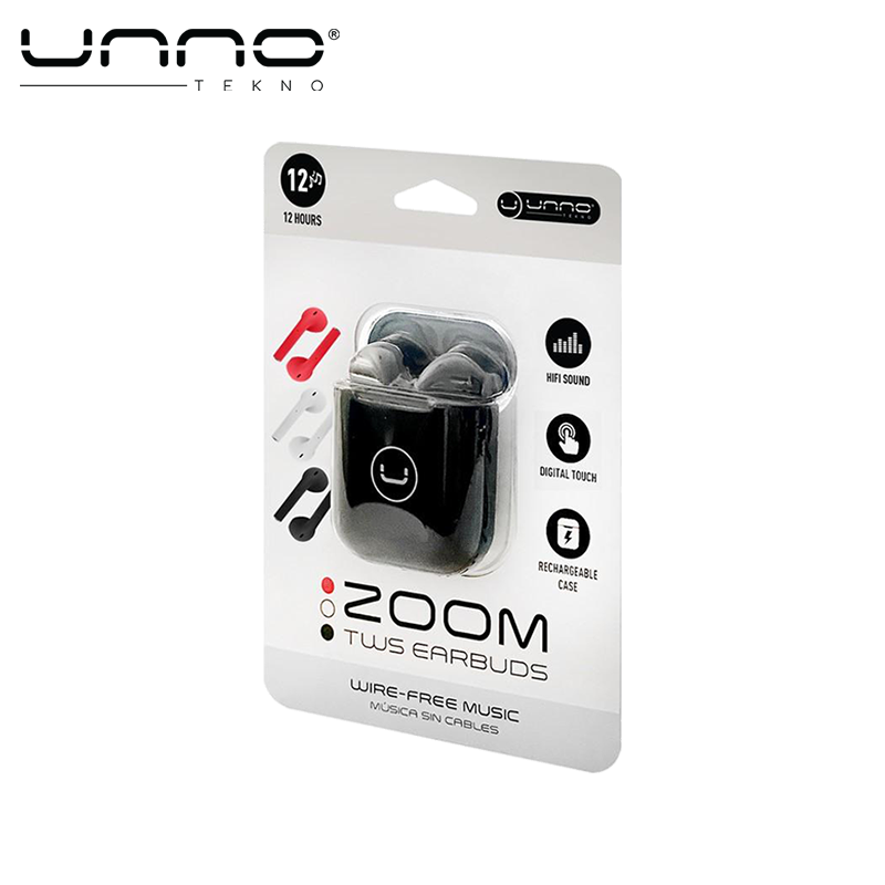 Audifono UNNO TEKNO Zoom TWS Earbuds Negro (HS7501BK)