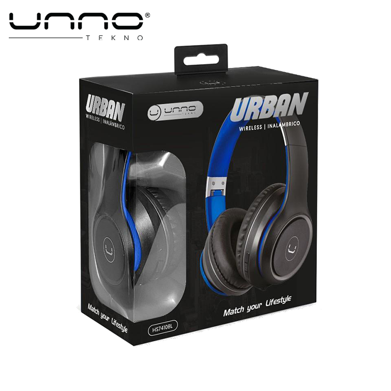 Audifono UNNO TEKNO Urban Inalambrico Negro con Azul (HS7410BL)
