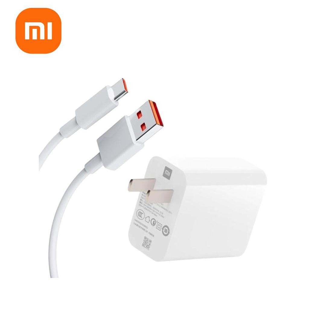 Kit Cargador Xiaomi con cable USB a USB C 33W Blanco