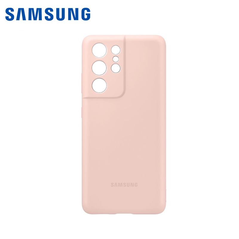 Protector Original para Samsung Galaxy S21 Ultra de Silicon (EF-PG998) Rosado