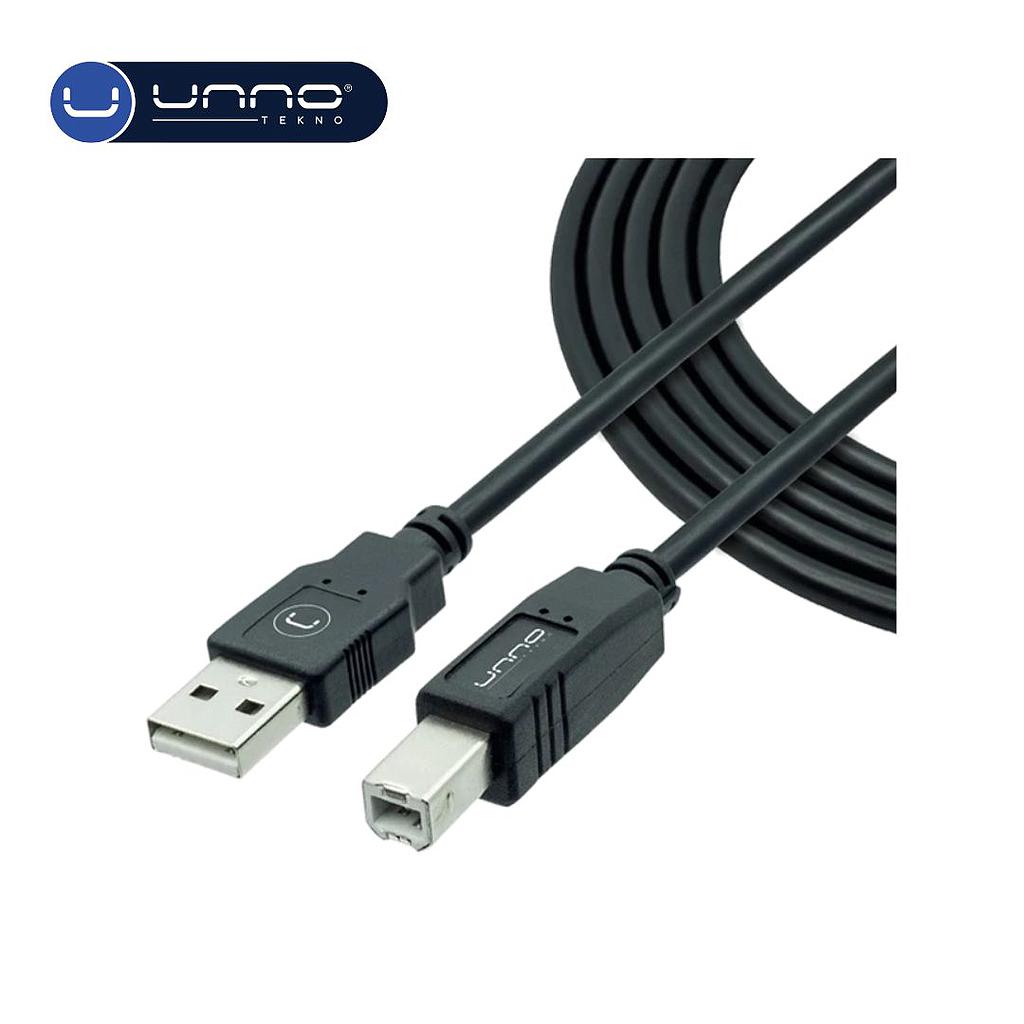 Cable UNNO TEKNO USB para Impresora 3 mts Negro (CB4016B)