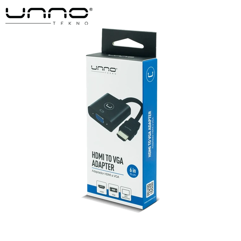Adaptador UNNO TEKNO HDMI a VGA 15 cm (AD4202BK)