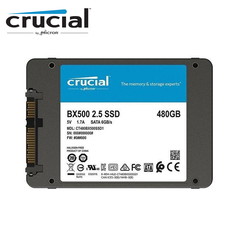 Disco Duro Crucial SSD Interna 480GB 2.5 pulg 3D
