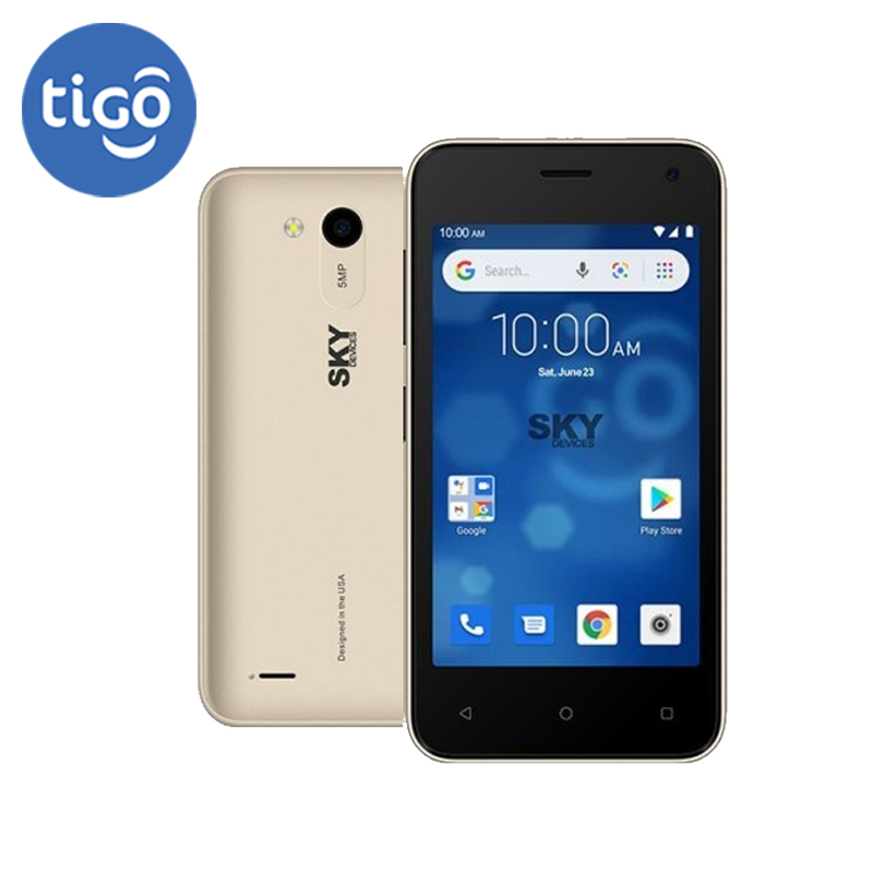 Celular SKY Black Max Tigo Un Sim Dorado