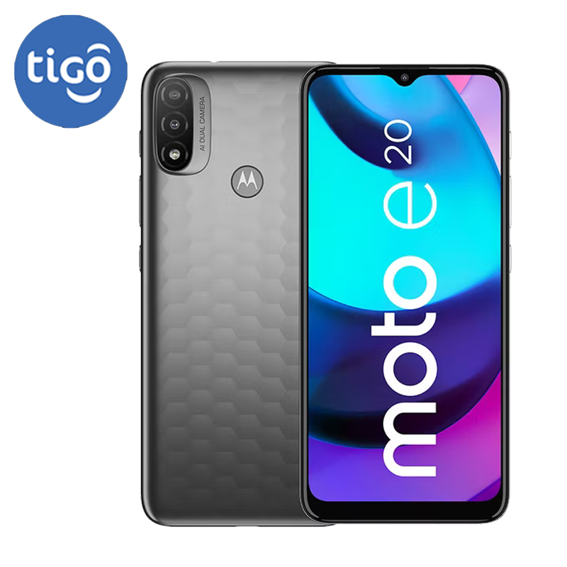 Celular Motorola Moto E20 32GB/2 Tigo Un Sim Gris