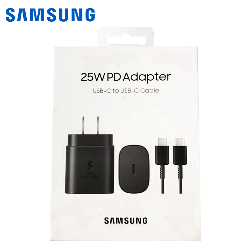 Kit Cargador Samsung Travel Adapter USB Tipo C a USB Tipo C 25W PD  (TA800) original Negro