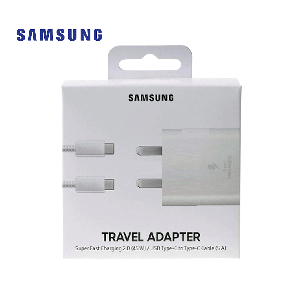Kit Cargador Samsung Travel Adapter USB Tipo C a USB Tipo C 1M 45W PD (TA845) ORIGINAL Blanco