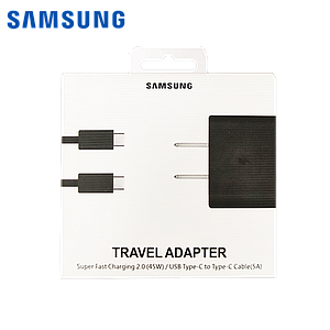 Kit Cargador Samsung Travel Adapter USB Tipo C a USB Tipo C 1.8M 45W PD (EP-T4510) ORIGINAL Negro