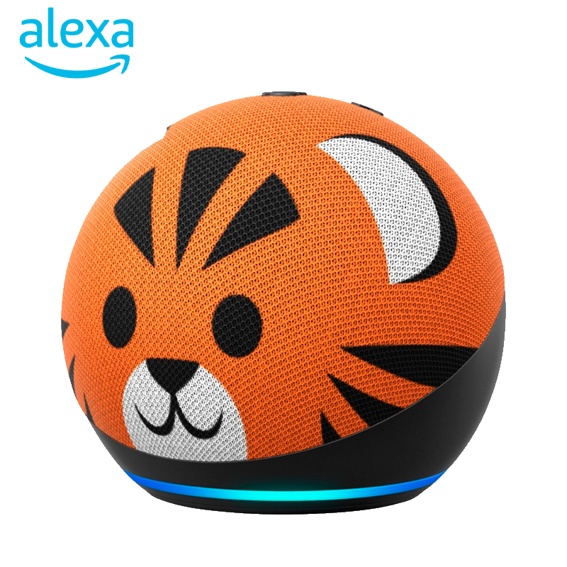Bocina Amazon Alexa Echo Dot 4ta Generación Kid Edition Tiger Naranja / Negro