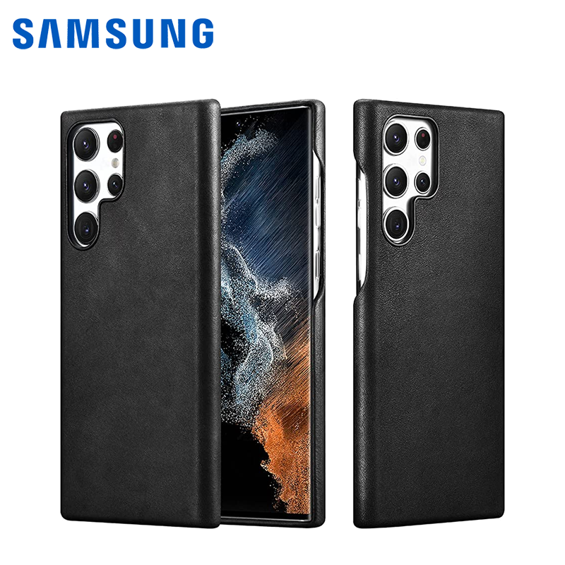 Protector Original para Samsung Galaxy S22 Ultra (EF-VS908) Cuero Negro