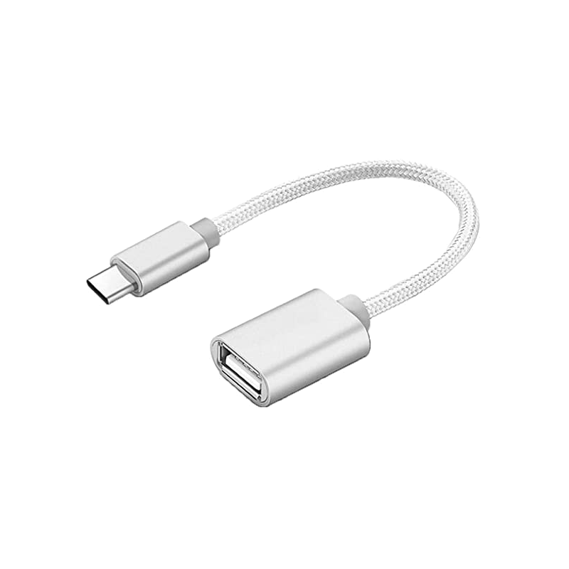 Cable OTG USB-C A USB-A Plateado