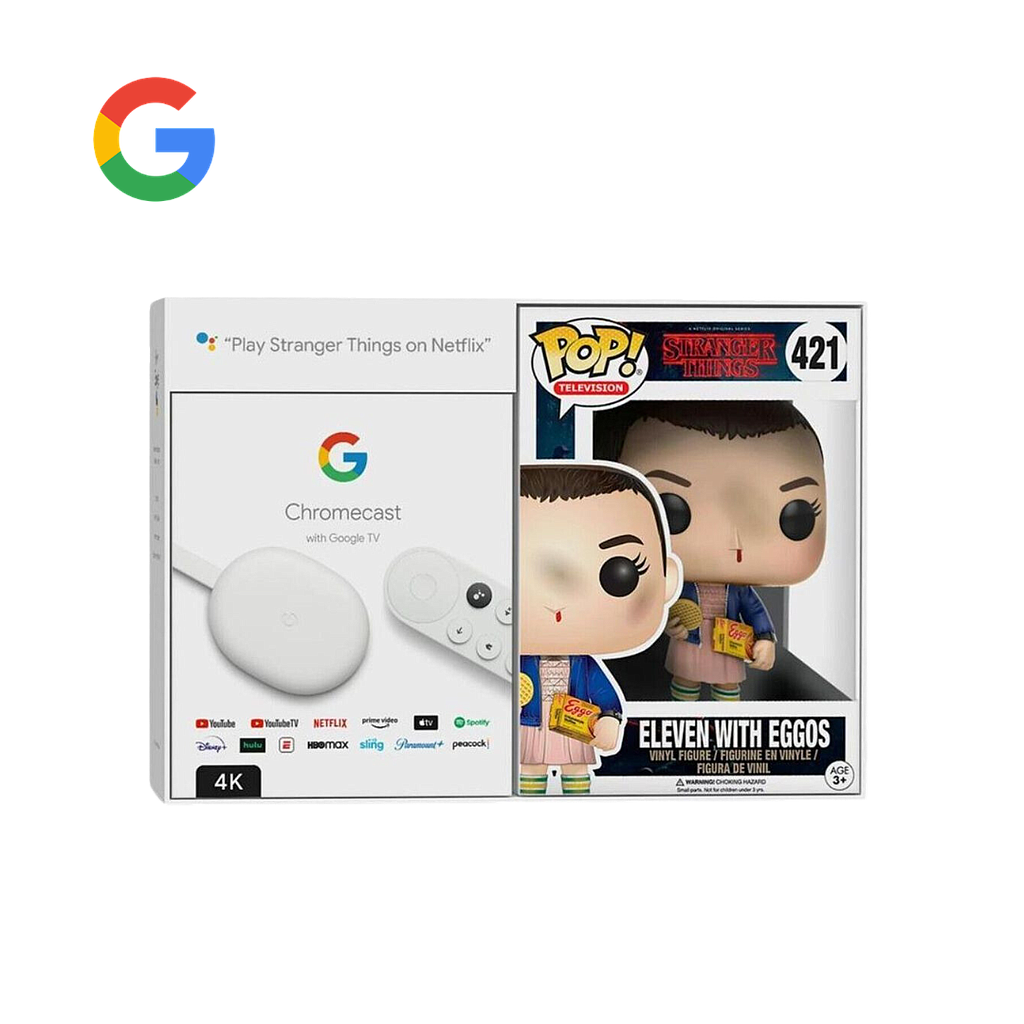 Chromecast Google 4K con Funko Pop GOO - GA04317-US blanco