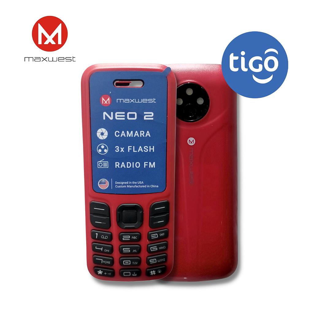 Celular MaxWest Neo 2 Tigo un Sim Rojo