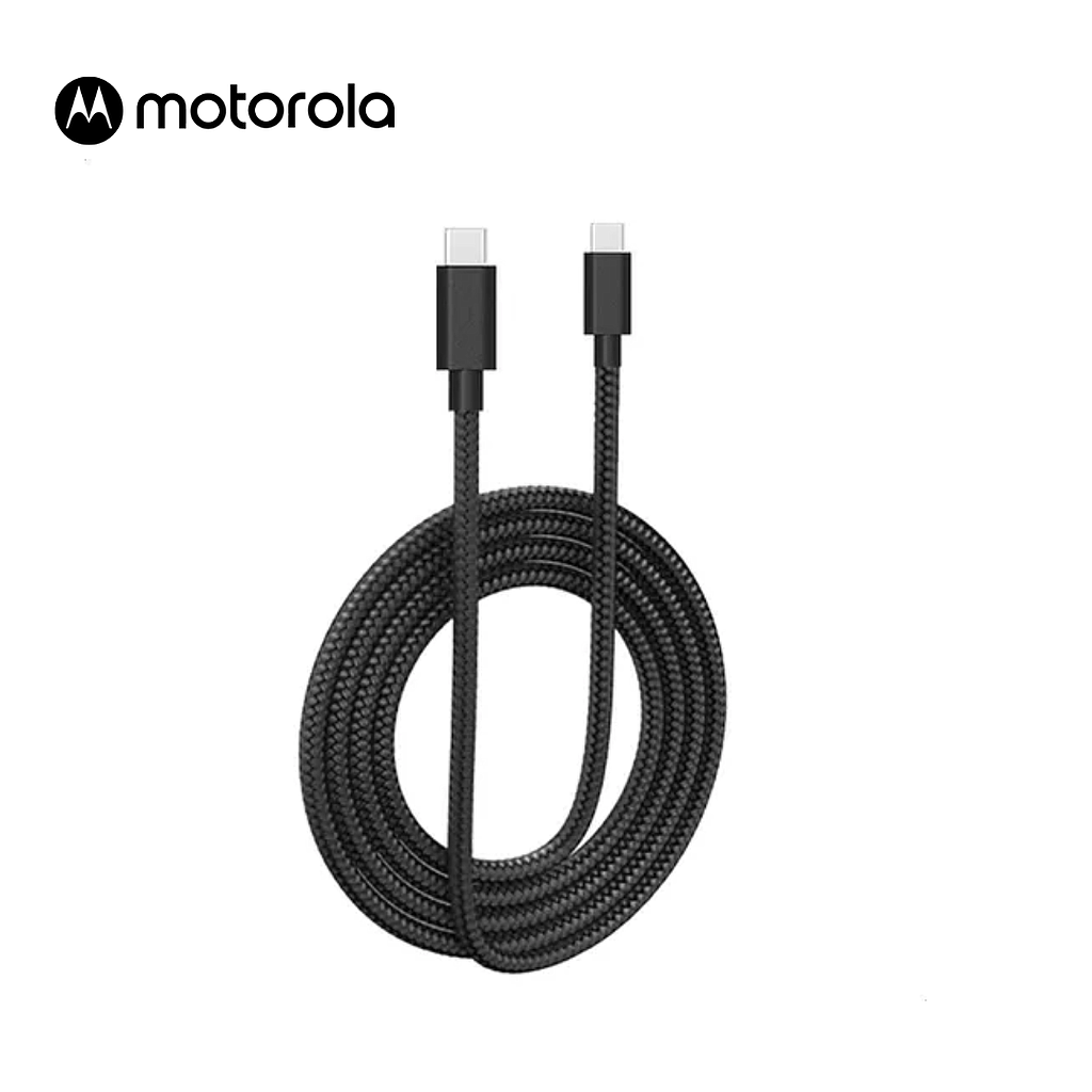Cable Motorola Trenzado Tipo C a Tipo C 1.5m Negro