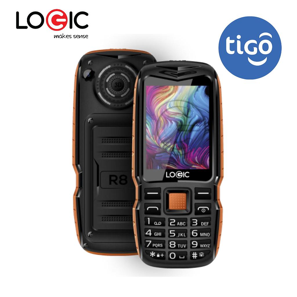 Celular Logic R8 Tigo Un Sim Negro/Naranja