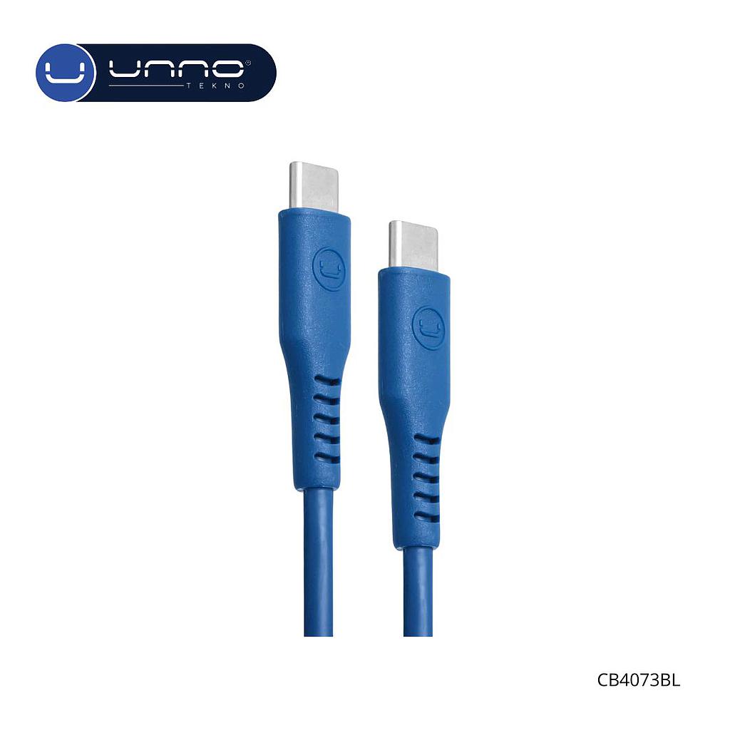 Cable UNNO TEKNO USB-C a USB-C 1.5m Azul (CB4073BL)