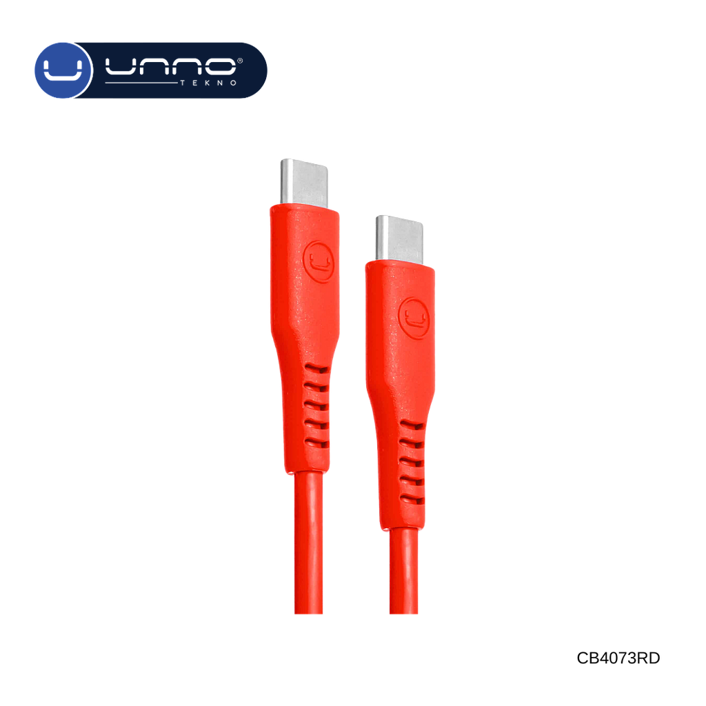 Cable UNNO TEKNO USB-C a USB-C 1.5m Rojo (CB4073RD)