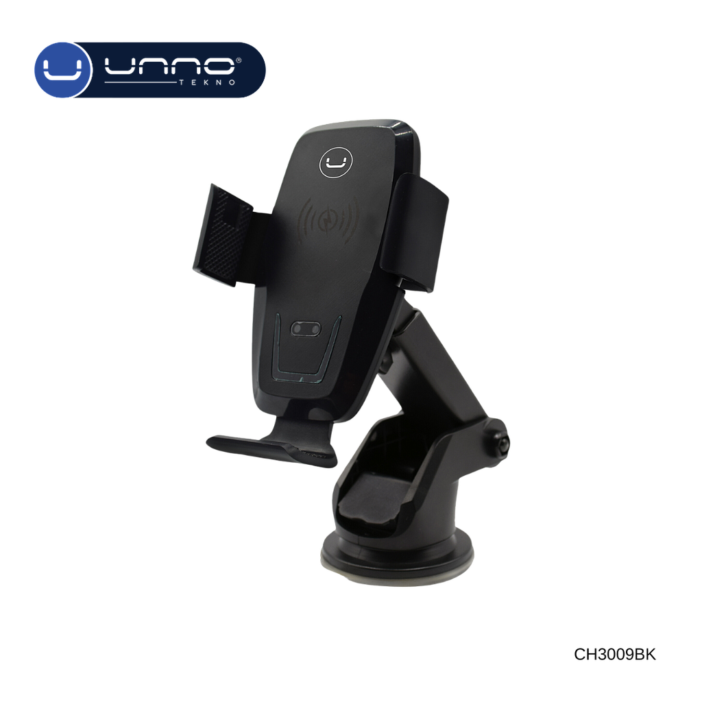 Soporte UNNO TEKNO para Telefono con Brazo Extendible y Cargador Inalambrico Negro (CH3009BK)