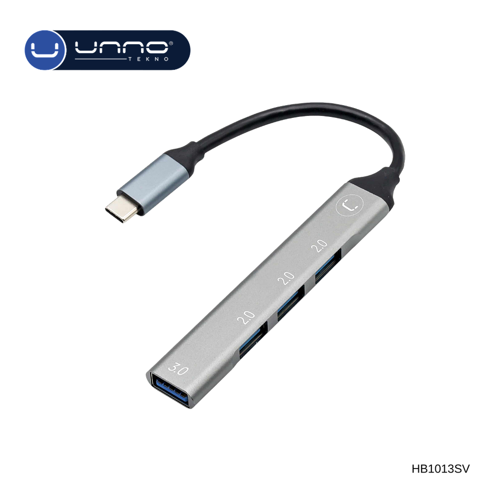 Hub UNNO TEKNO de 4 puertos USB-C  (HB1013SV)