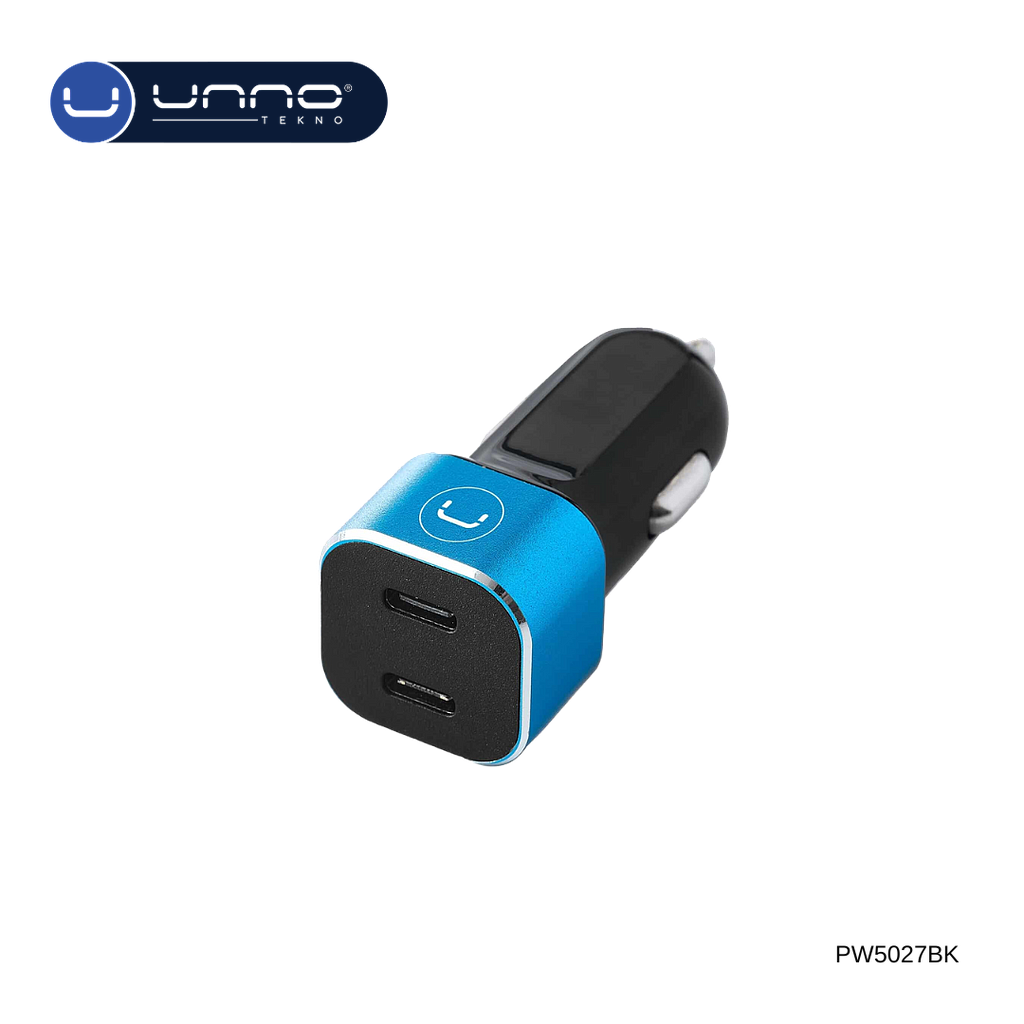 Cargador UNNO TEKNO para Carro Dual USB-C Negro (PW5027BK)