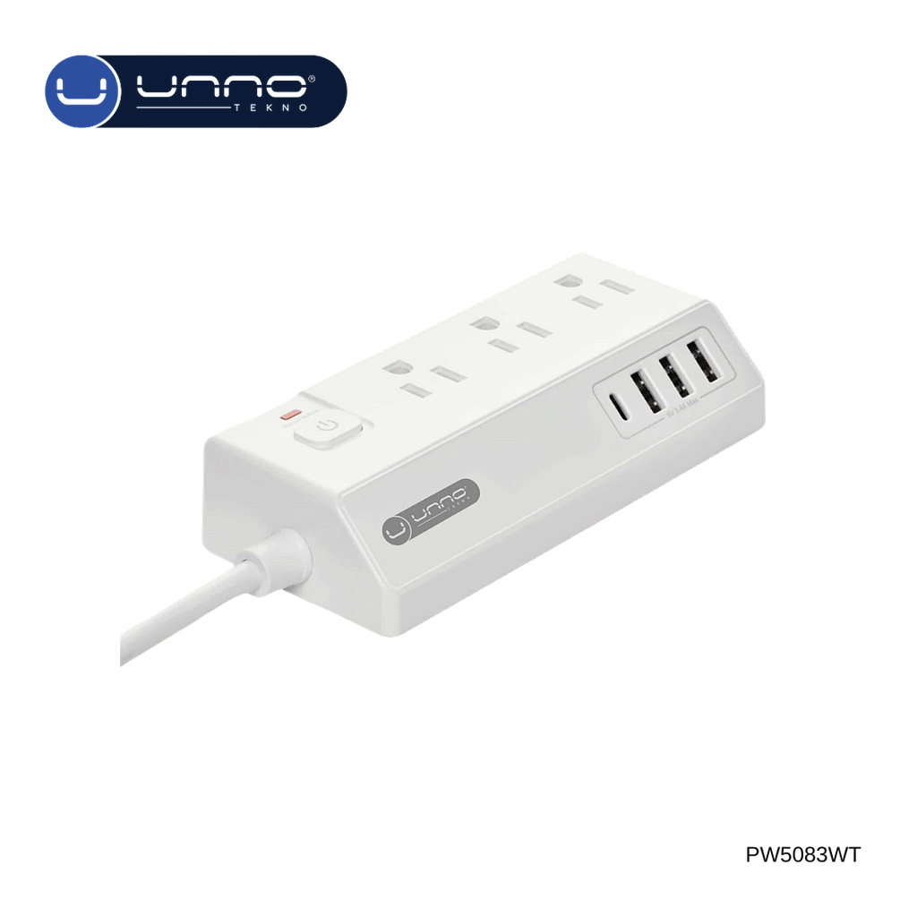 Regleta UNNO TEKNO 7 en 1 Power Strip Max Blanco (PW5083WT)