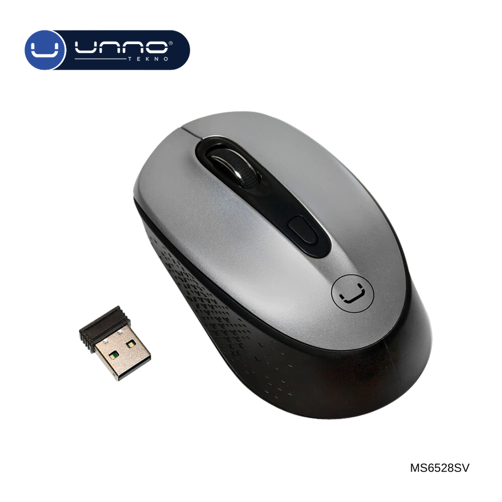 Mouse UNNO TEKNO Contour Inalambrico Plateado (MS6528SV)