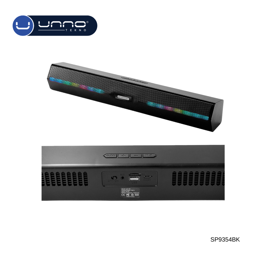 Barra de Sonido UNNO TEKNO  Arista TWS Bluetooth Negra (SP9354BK)