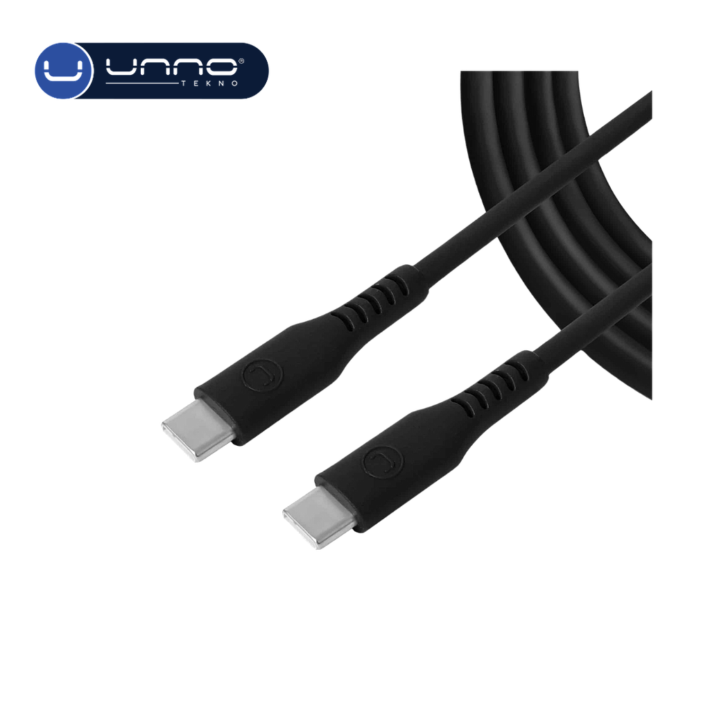 Cable UNNO TEKNO Cable USB C a USB C Premium PD65W Negro 1.5m (CB4073BK)
