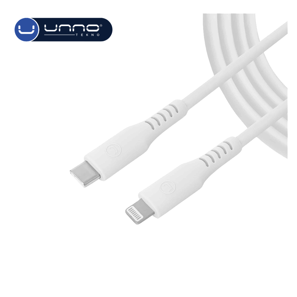 Cable UNNO TEKNO  USB C A Lighthning PD20W  1.5m Blanco (CB4074WT)