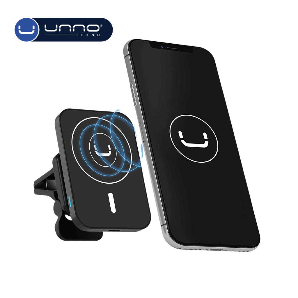 Soporte UNNO TEKNO con Cargador Inalambrico Magnetico Negro (CH3013BK)