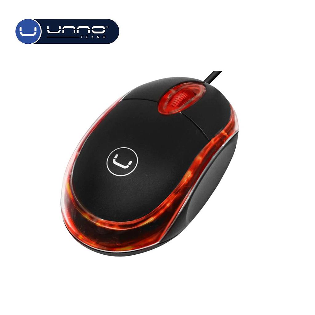 Mouse UNNO TEKNO con Luz Led (MS6501BK)