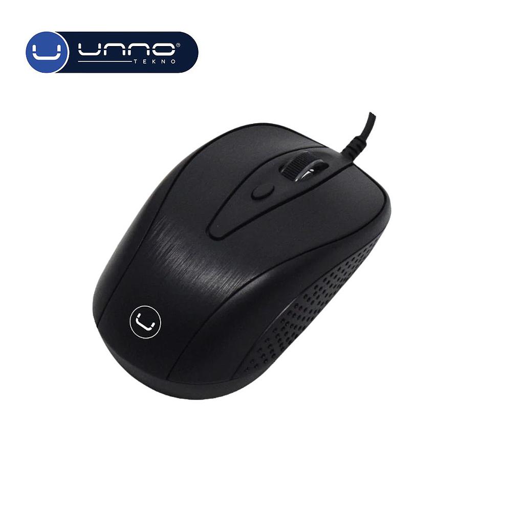 Mouse UNNO TEKNO Trek Alambrico Negro (MS6513BK)