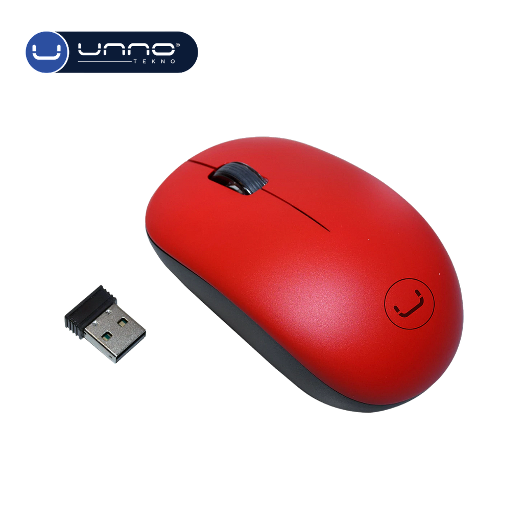 Mouse UNNO TEKNO Curve Inalambrico Rojo (MS6526RD)
