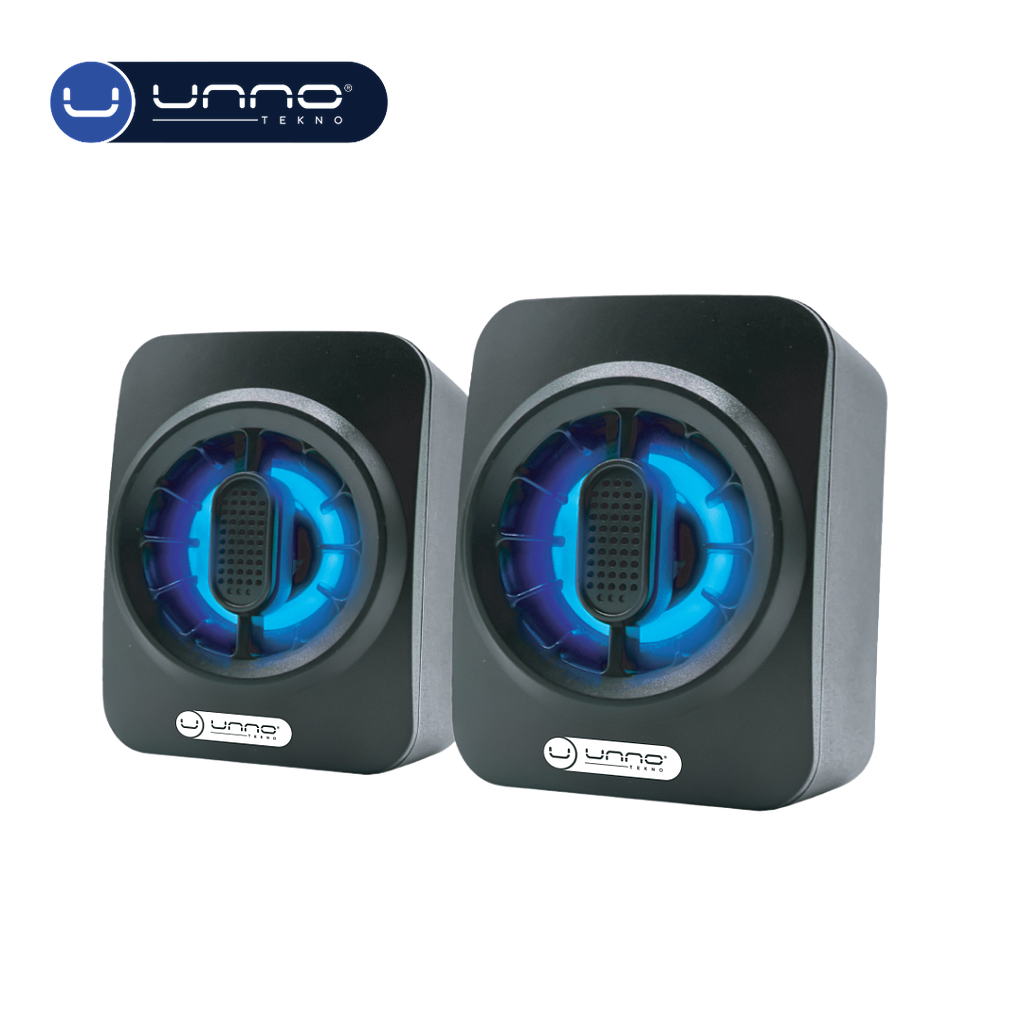Bocina UNNO TEKNO Techno Parlante de escritorio 6W con Luces RGB Negro (SP9025BK)
