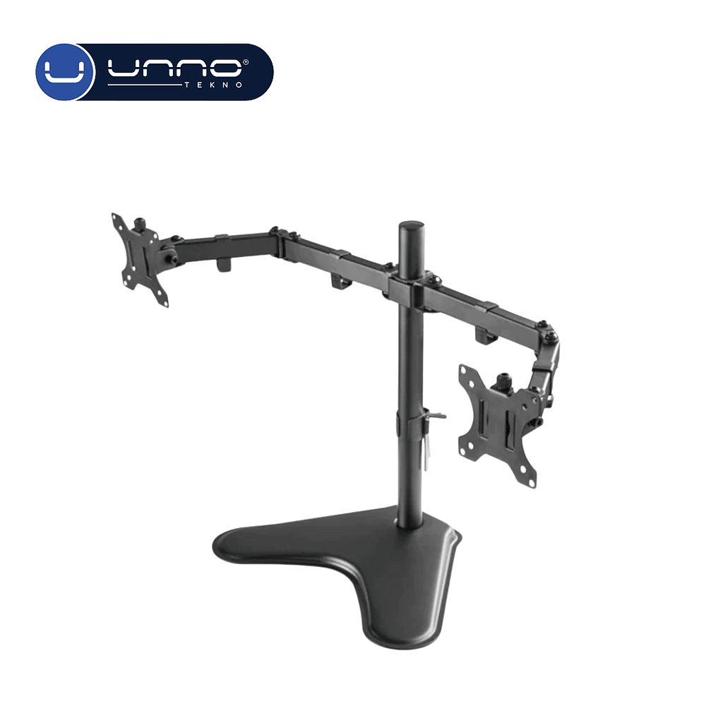 Soporte UNNO TEKNO de Escritorio Para Dos Monitores 32" (TM8001BK)