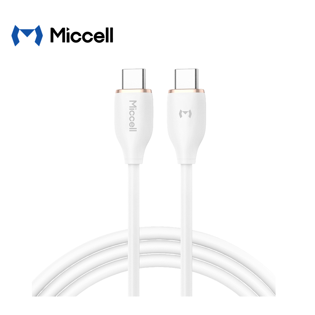 Cable Miccell Tipo USB-C A USB-C 60W 1.5m Blanco (VQ-D09)