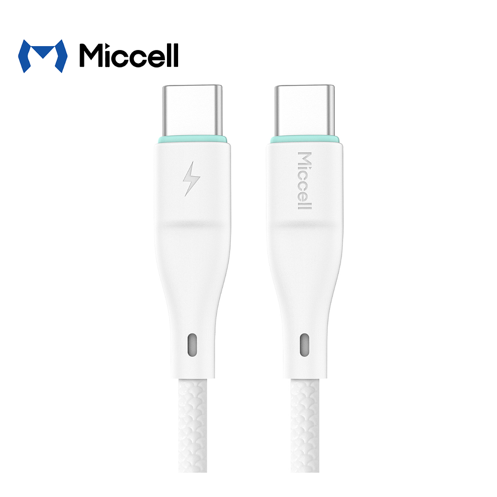 Cable Miccell Tipo USB-C A USB-C 60W 1 m Blanco (VQ-D06)