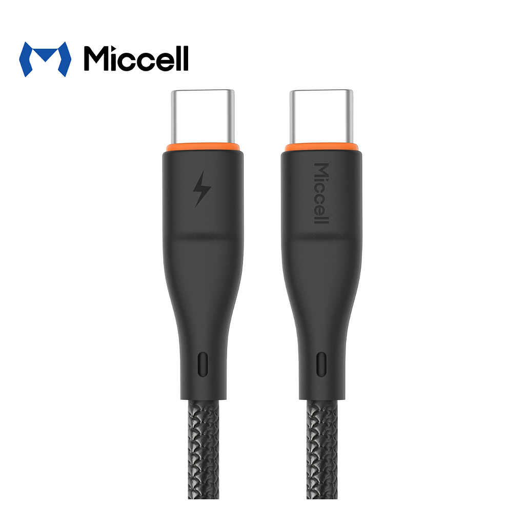Cable Miccell Tipo USB-C A USB-C 60W 1 m Negro (VQ-D06)
