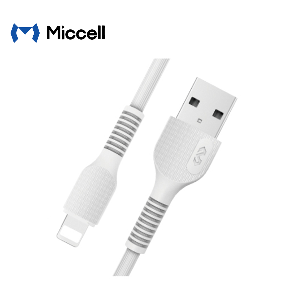 Cable Miccell Tipo USB-C A Lightning 30W 1 m Blanco (VQ-D06)