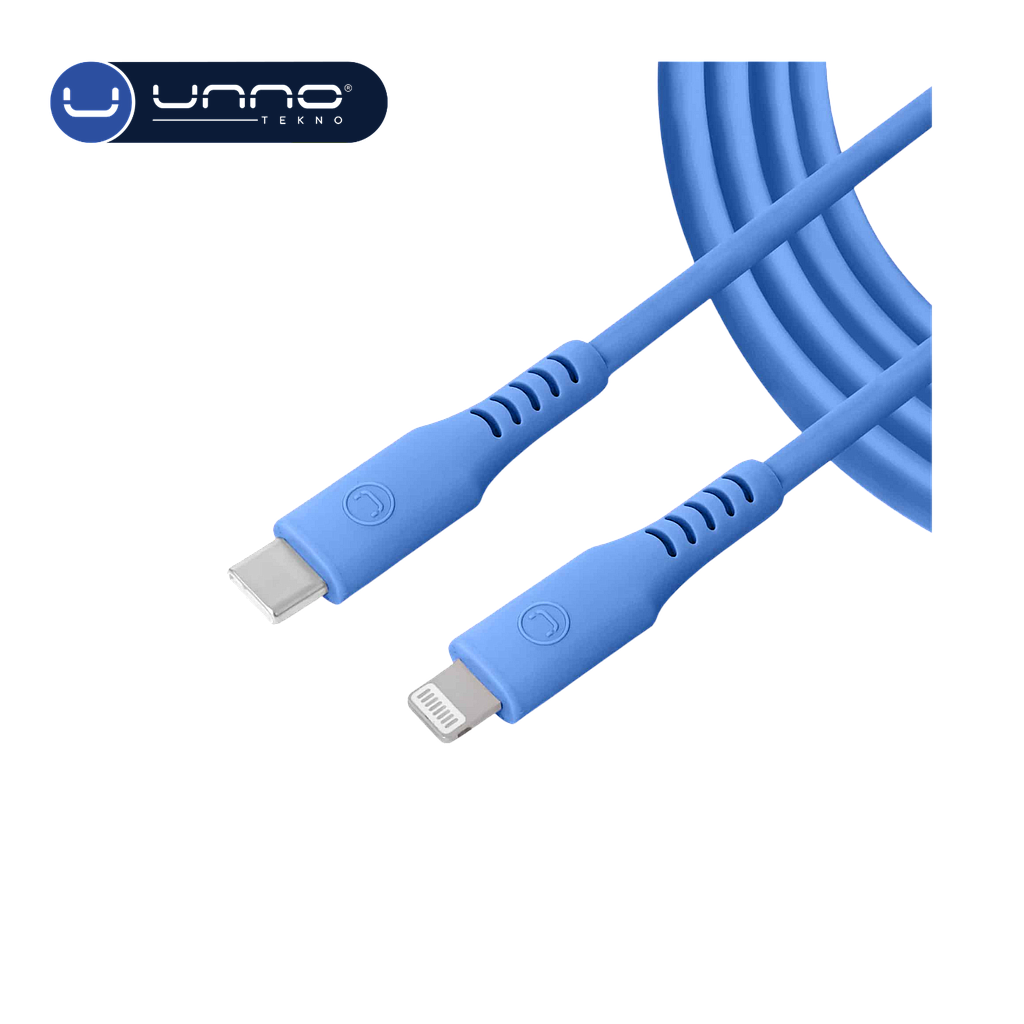 Cable UNNO TEKNO USB C A Lighthning PD20W 1.5m Azul (CB4074BL)