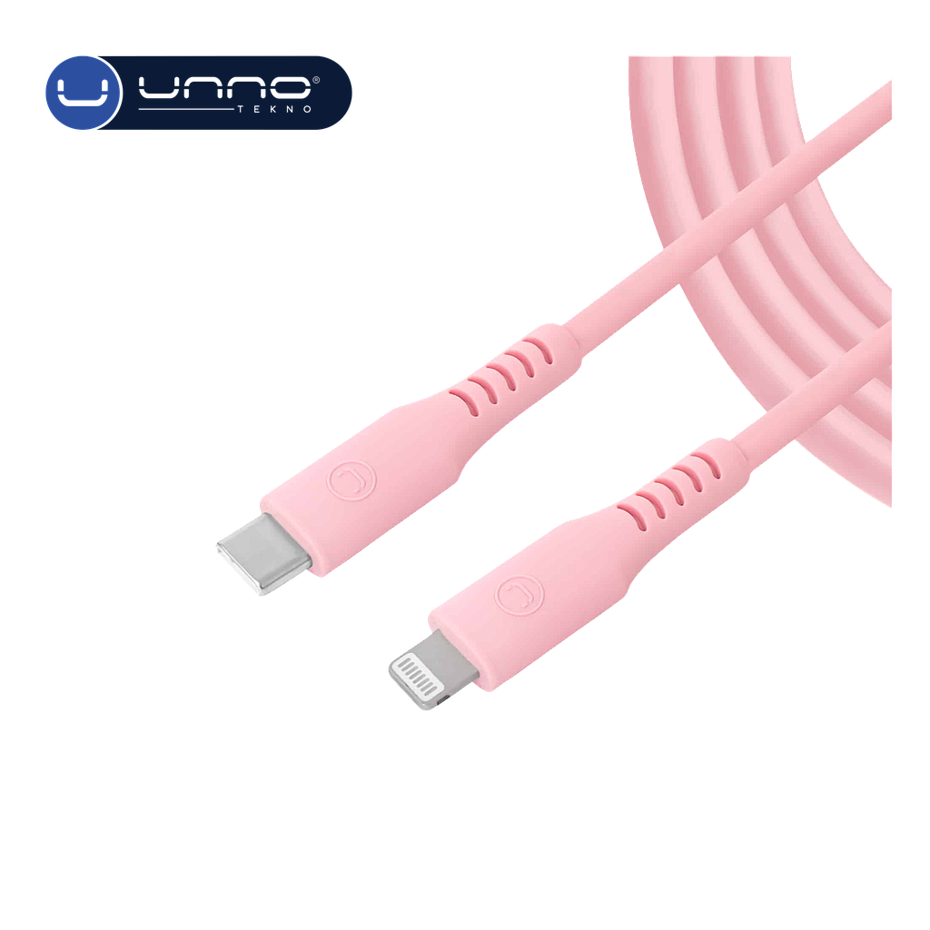 Cable UNNO TEKNO USB C A Lighthning PD20W 1.5m Rosado (CB4074PK)