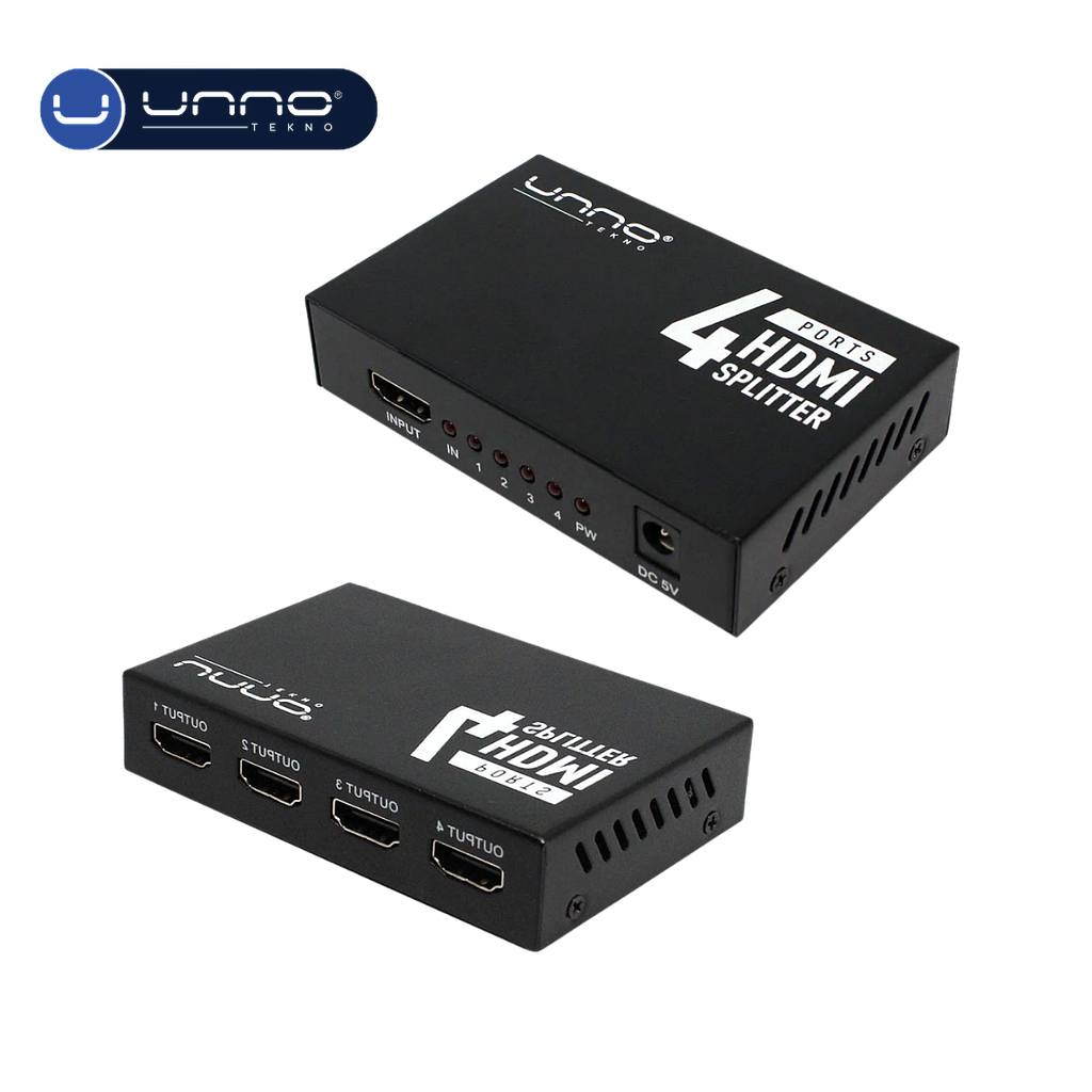Switch UNNO TEKNO 4 Puertos HDMI (HB1205BK)
