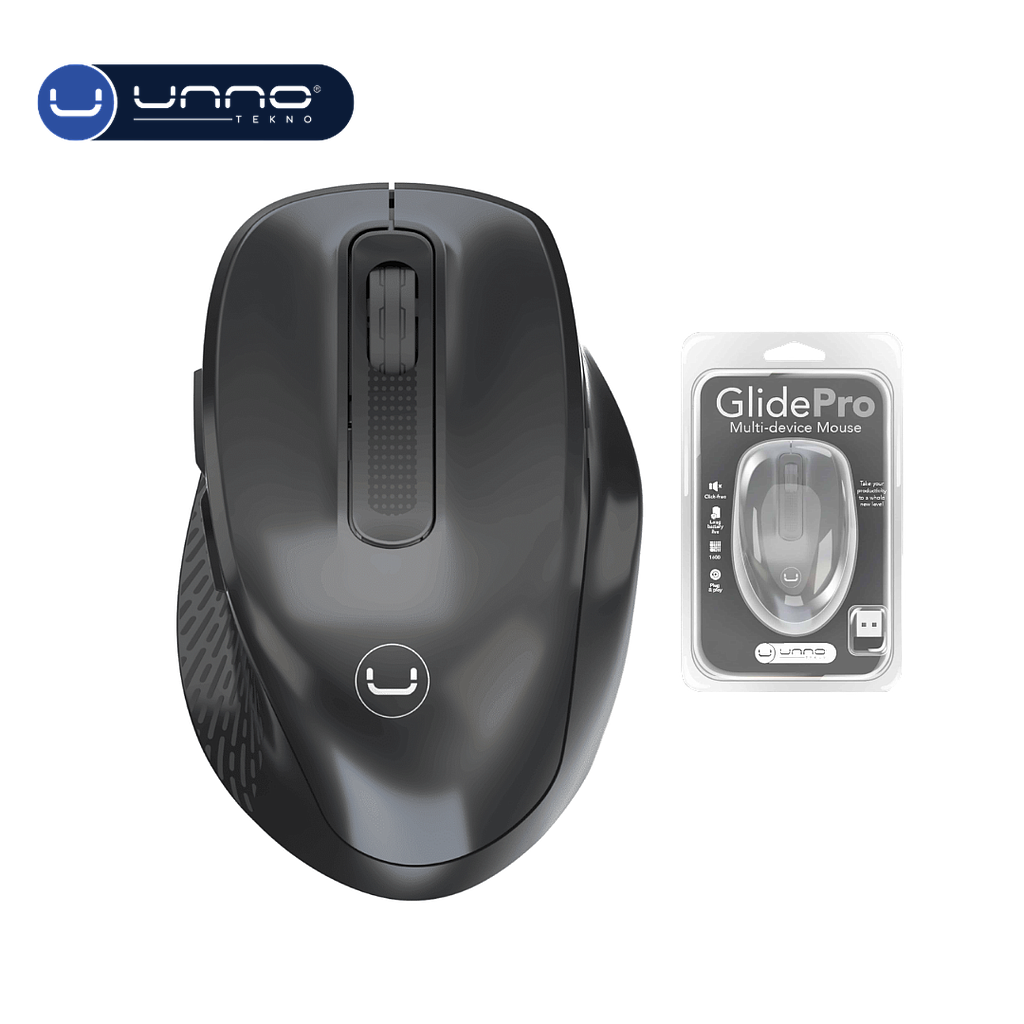 Mouse UNNO TEKNO Inalambrico Glidepro Negro (MS6529BK)