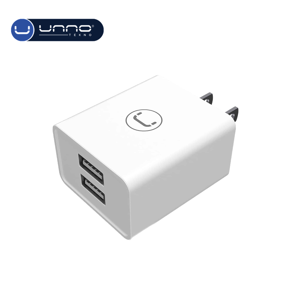 Cargador UNNO TEKNO PD5V Dual USB-A Blanco (PW5060WT)