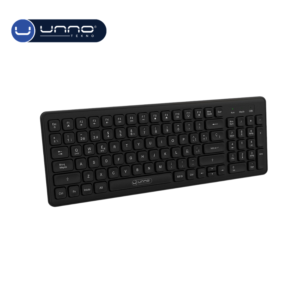 Teclado UNNO TEKNO Keypro USB Inalambrico Español (KB6761BK)