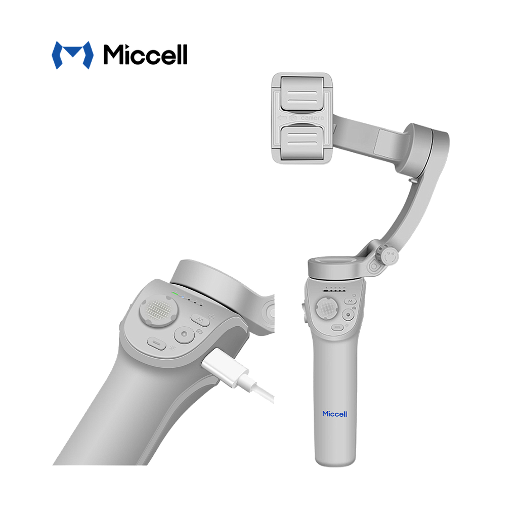 Tripode Miccell para telefono con Linterna y Microfono Gris (VQ-MC02)