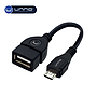 Cable UNNO TEKNO Micro USB OTG adaptador 15 cm Negro (AD4201BK)