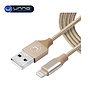 Cable UNNO TEKNO USB a Lightning Trenzado Dorado (CB4061GD)
